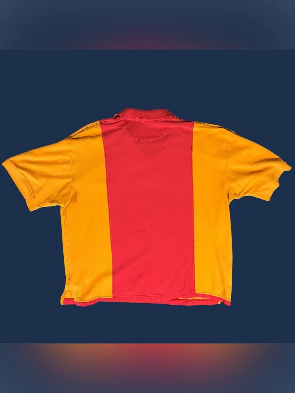 Vintage Jordan Brand Red & Orange Colorblock Cotton Polo 3XL